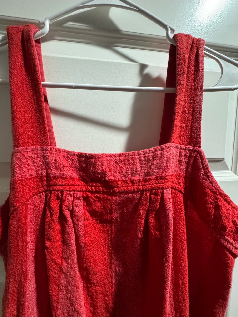 Anthropologie Maeve Red and Pink Striped Square-Neck Midi Dress in M - Picture 4 of 8